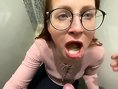 Risky Public Examining Sex Toy In The Supermarket And Cum In Mouth In Public Toilet