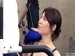 Japanese trainer gets erection at the gym Japanese trainer gets erection at the gym