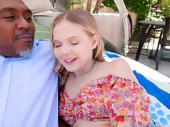 Cute Coco Lovelock is getting her mouth and cooter broke by a bbc guy
