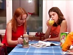 Masha and Ivana teens peeing on toilet