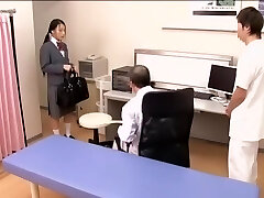 Medical gig of young na.ve Chinese sweetie getting checked by two kinky physicians