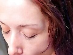 Ginormous Pineapple babe swallows load she jerks from my massive cock outside on the porch in daylight and doesn't care