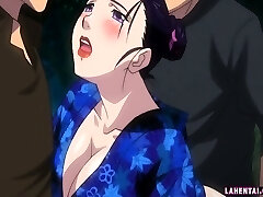 Hentai geisha gets gang-fucked and facialed outdoors Hentai geisha gets gang-fucked and facialed outdoors