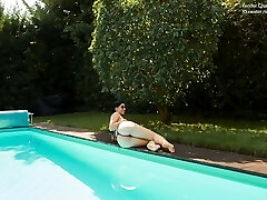 Perfect Latina babe by the pool and inwards Perfect Latina babe by the pool and inwards