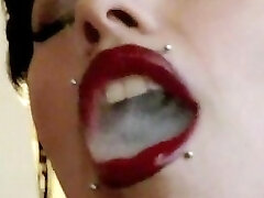 Pierced goth smoker fellatio Pierced goth smoker fellatio