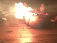 Stripper shoots fire out of honeypot