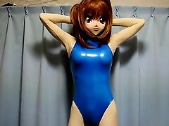 Kigurumi with rubber that is orange bikini