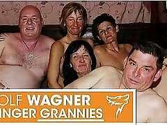 YUCK! Gross old swingers! Grandmas &amp_ grandpas have themselves a naughty fuck fest! WolfWagner.com