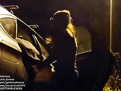 Car Pegging" disturbed by a worker!! Outdoor Pegging