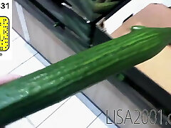 streching my slit with a cucumber