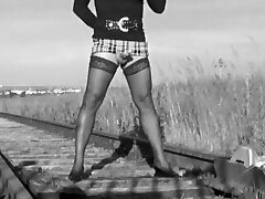 Stockings outdoor at the tracks