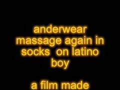 Trampling...undergarments massage againe in socks on latinoboy