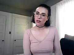 Pliable sporty brunette in glasses is well-prepped for some wild solo masturbation