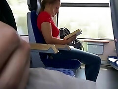 Exhibitionist dude plays with his pink cigar in train Exhibitionist dude plays with his pink cigar in train