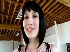 Emo Cheerleader Takes on Two Shafts