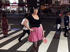 Maeva French - Punlic flashing, handjob & monstrous vegetables ins