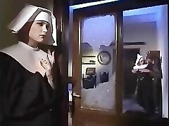 Nun Drills the Bedpost in the Ass