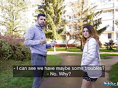 Public Agent Taut Spanish babe gives oral pleasure and fuck behind husbands back