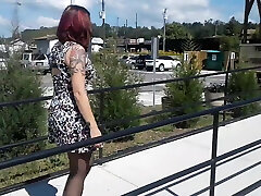 Brief dress black pantyhose