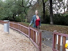 Katerina Hartlova nude in Public place and get fun on swing