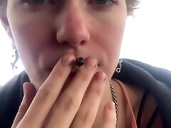 Uber-sexy Babe Smoking And Flashing On A Boat