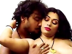 Desi Indian Big-chested Maid fucks owner son in kitchen