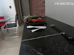 BDSM Restrain Bondage ANAL GAPE DP SPANK GAG NIPPLE TORTURE Agonizing- SWAMATEURCOUPLE