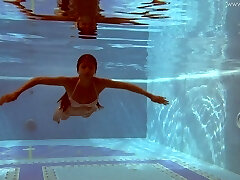 Sexy all alone svelte mermaid Irina Russaka displays her diminutive tits underwater Sexy all alone svelte mermaid Irina Russaka displays her diminutive tits underwater