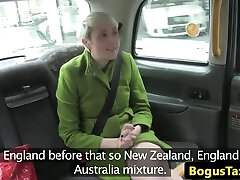 Taxi amateur taken for rail on cabbies cock