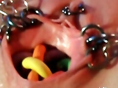 Immensely bizarre pierced vaginal insertions