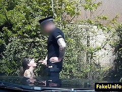 Spex british slut pussyfucks cop in his van