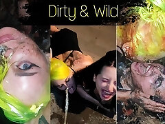 Lesbian Muddy Walk and Eating Hot-Dogs Out of Trash
