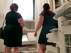 Two plus-size pawgs in dresses.