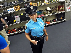 Beautiful and gigantic tits police officer gets torn up in Shawns office