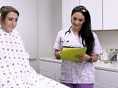 Wicked Nurse Giving The Busty Patient A Special Approach While The Perv Doctor Prepares A Dick Cure
