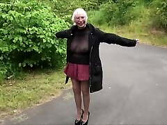 Displaying In Tights Outside