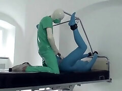 Sexy Lady Full Encased In Blue Latex Catsuit + Condom Mask And Rigid Fucked Sexy Lady Full Encased In Blue Latex Catsuit + Condom Mask And Rigid Fucked