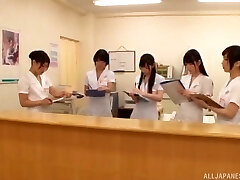 Nasty hospital staff attacks a patient with a hard boner