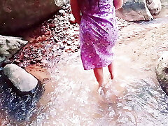 Chut went to the river with the boy and kissed outside Chut went to the river with the boy and kissed outside