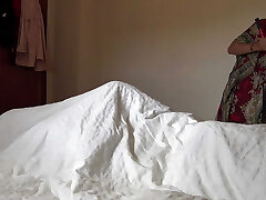 I pull out my huge black cock for hotel maid. She can't believe how huge it is.