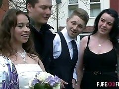 Whore bride Brooklyn Blue is boned by barman right on the pub counter