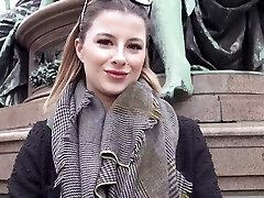 Fellow picks up German damsel Mia Minou for one night stand on camera