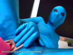 Horny Zentai doll spoiled with her new toys to climax Horny Zentai doll spoiled with her new toys to climax