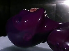 Submissive tied up chick in latex stuff gets smacked by super-naughty domme Submissive tied up chick in latex stuff gets smacked by super-naughty domme