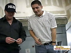 Teen slut gets her freedom by tearing up two hung mall cops