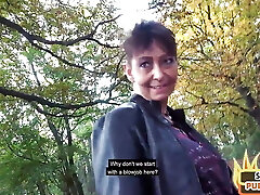 Real pulled grannie gives outdoor head Real pulled grannie gives outdoor head