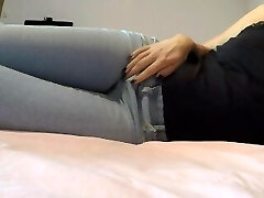 Jeans Wetting in Bed and Pee Have Fun