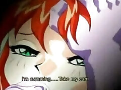 Похотливая рыжая девушка трахал уродливый человек - фильм аниме хентай 46