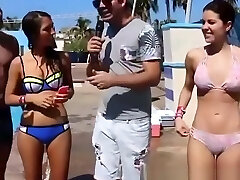 Short hair girl in pink bikini cameltoe Short hair girl in pink bikini cameltoe