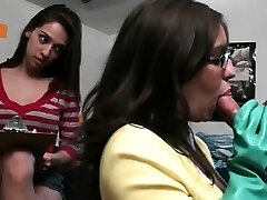 Playful school girls learning to give blowjob Playful school girls learning to give blowjob